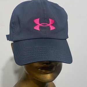 Under Armour Dark Gray Cap with Pink Emblem